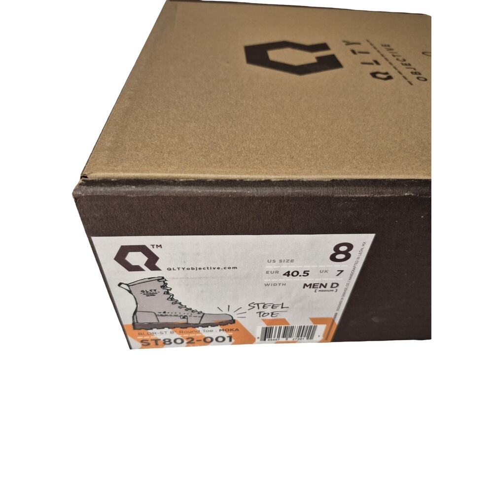Brand New QLTY Safety Toe - Steel Toe Brown Leather Work Boot Men’s Size 8 - Picture 6 of 7